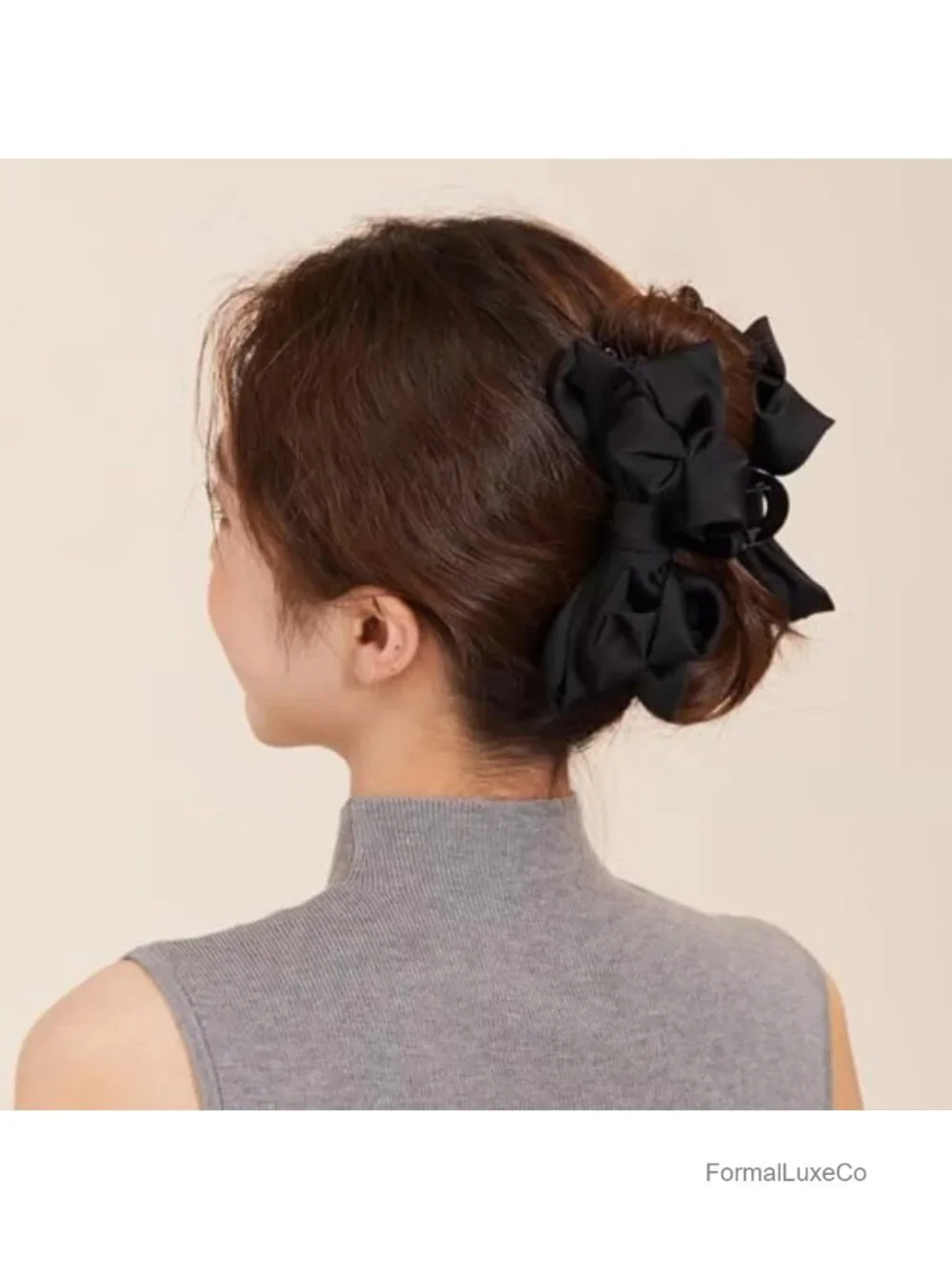 Satin Bow Hair Claw Clips 3 PCS Large 5.9